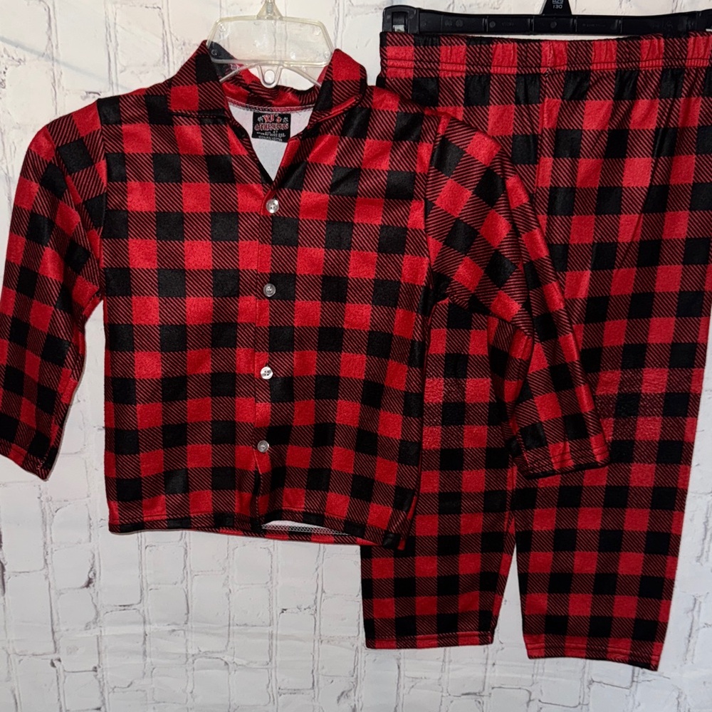 Red and Black Plaid Kids Pajamas